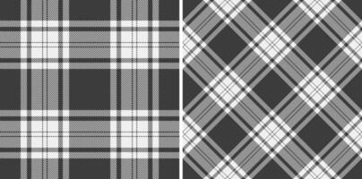 Elegant monochrome plaid patterns, perfect for textile design, fashion, or website backgrounds. Two distinct styles - classic and diagonal - offer versatile design options. vector