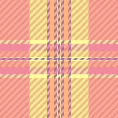 Pastel plaid pattern, soft peach and yellow hues. Ideal for textile design, website backgrounds, or crafting projects. Subtle texture and repeating design offers a calming, feminine aesthetic.