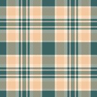 Elegant peach and teal plaid pattern. Perfect for textile design, website backgrounds, or autumnal themed projects. This seamless texture offers a sophisticated and versatile aesthetic. vector