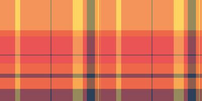 Show fabric tartan background, periodic texture textile pattern. Fur seamless plaid check in red and orange colors. vector