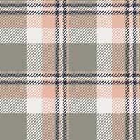 Subtle pastel plaid pattern in soft peach, gray, and white. Perfect for textile design, fashion, home decor, or website backgrounds. vector