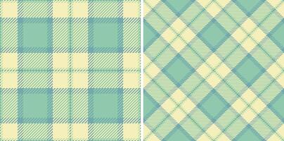 Two pastel plaid patterns a classic check and a diagonal diamond design. Perfect for textile design, website backgrounds, or scrapbooking projects. vector