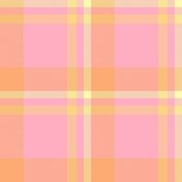 Soft pastel pink and orange plaid pattern. Ideal for backgrounds, textiles, or packaging. This subtle, elegant design evokes feelings of warmth and serenity. vector