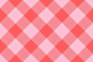 Vibrant pink and coral diagonal plaid pattern. Perfect for textile design, fashion, websites, and branding. This cheerful, seamless texture evokes feelings of warmth and energy. vector