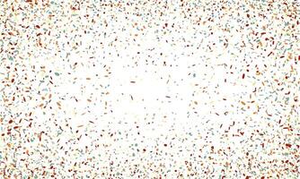 Joyful confetti explosion on white background. Perfect for celebratory designs, festive banners, or adding a touch of fun to your projects. vector