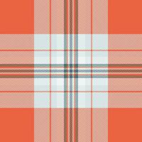 Vibrant coral and teal plaid pattern. Perfect for textile design, autumnal projects, or adding a touch of rustic charm. vector