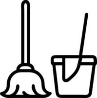 Adjustable Handle Mop Model vector