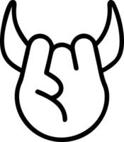 Hand-Drawn Devil Horns Sketch vector