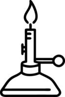 Laboratory Bunsen Burner with Blue Flame vector