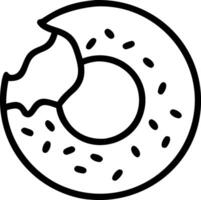 Hand-Drawn Bitten Donut Sketch vector