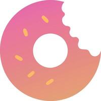 Minimalist Bitten Donut Icon Design vector