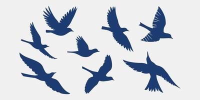 Grace in Flight A Dynamic Collection of Artistic Bird Silhouettes vector
