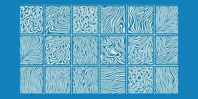Fluid Elegance A Creative Array of Abstract Patterns in a 4x4 Tile Grid vector