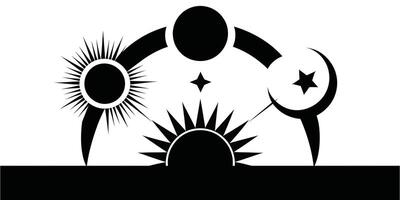 Timeless Rhythm A Striking Silhouette of Day's Journey vector
