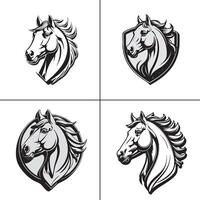 Horse head in elegant and masculine monochrome style vector