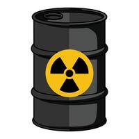 Barrel with nuclear pollution icon. illustration of a biohazard, radioactive, and toxic waste container, symbolizing environmental danger and hazardous materials. vector