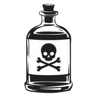 Poison bottle with crossbones label. icon of a toxic chemical bottle with a skull and crossbones sign. Ideal for games, websites, and hazardous material concepts. vector