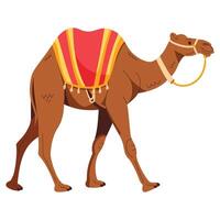 a cartoon camel. A simple, friendly character, with a white background. vector