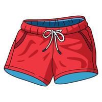 Cool red boxer shorts in cartoon style. illustration of comfortable and stylish boxer briefs, perfect for casual and fun designs. vector