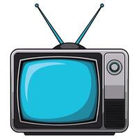 Retro Classic TV with Antenna Icon. Flat design illustration of a vintage television, perfect for retro themed designs, media concepts, and nostalgic branding. vector