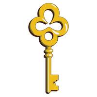 Old key flat illustration isolated on a white background. Simple design with classic details. vector