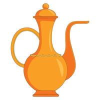 Oriental gold jug, an ancient antique vase. isolated illustration, perfect for historical, cultural, and decorative design themes. Ideal for adding a touch of elegance and tradition. vector