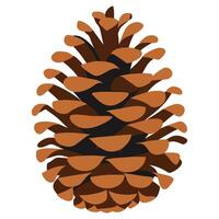 Pine or fir cone illustration. Simple botanical element in color, ideal for logos, stickers, prints, web design, and scrapbooking. vector