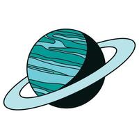 planet Uranus with a simple, clean design. Isolated on a white background, perfect for space themed projects and educational materials. vector