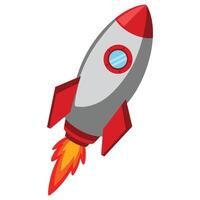 a red rocket launcher. Bold and modern design with a sleek, futuristic appearance. Perfect for military, gaming, or technology themes. vector