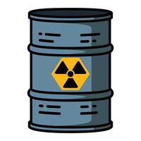 toxic waste contamination icon. illustration featuring a hazardous barrel with a danger symbol, representing pollution and environmental risk. vector