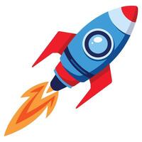 a startup rocket flying into space. Modern icon design with a sleek, dynamic look, representing innovation and success. vector