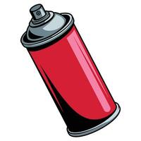 Spray can flat icon. Simple cartoon aerosol illustration with red paint bottle, graffiti tools, and logo design. Isolated on a white background for art and street design themes. vector