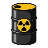 Toxic waste barrel icon. illustration of a radioactive biohazard container isolated on white background. vector