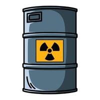 toxic waste barrel icon with a hazard symbol. illustration representing environmental contamination and pollution. vector