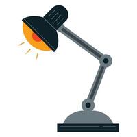 Vintage black desk lamp icon. Retro desk lamp with adjustable arm and shade. illustration isolated on white background. vector