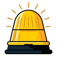 Yellow alarm siren emergency light icon. Flat design, perfect for emergency, safety, and alert concepts. Isolated on a white background for web and graphic applications. vector