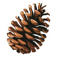 Fir cone on a white background, illustration. Simple and clean design, perfect for nature themed graphics. vector