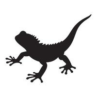 Closeup house lizard silhouette, isolated on a white background. illustration ideal for reptile-themed designs and nature projects. Perfect for animal-related graphics. vector