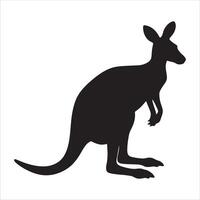 Cute kangaroo silhouette, illustration design on a white background. Ideal for animal and wildlife-themed graphics. vector