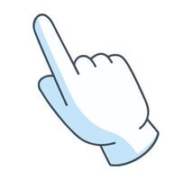 Hand pointing cursor icon. Finger symbol illustration, ideal for digital interfaces, website navigation, and tech-themed designs. Simple and recognizable for user interaction prompts. vector