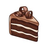 Hand drawn sketch of a layered chocolate cake. vector