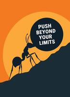 Push Beyond Your Limits inspirational quotes poster design template. Represents growth, success, skill development, and motivation. vector