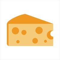 illustration of isolated cartoon cheese. Fun and playful design, showcasing a wedge of cheese with holes, ideal for food-related themes and culinary graphics. vector