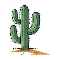 Cactus icon. Dry exotic plant with spines, symbolizing desert vegetation. Simple flat illustration, perfect for nature or southwestern themes. vector