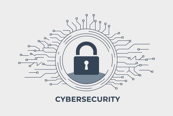 Cybersecurity technology with circuit board design. Futuristic hi tech abstract background featuring data protection, internet safety.