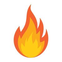 Fire flame icon illustration. Simple and bold flame design, ideal for hot, energy, or burning themed graphics. vector