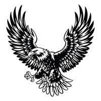 Eagle silhouette illustration with a bold and majestic design. Isolated on a white background. vector
