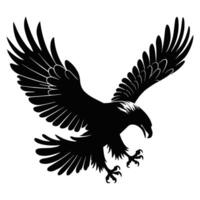 Eagle silhouette illustration with a bold and majestic design. Isolated on a white background. Perfect for logos, icons. vector