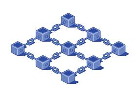interconnected blocks forming a chain, representing conceptual blockchain technology. Modern digital art with a sleek and abstract design. vector