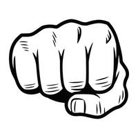 Clenched fist illustration in a strong and dynamic style. Symbol of power, resistance, and determination. Isolated on a white background. illustration. vector